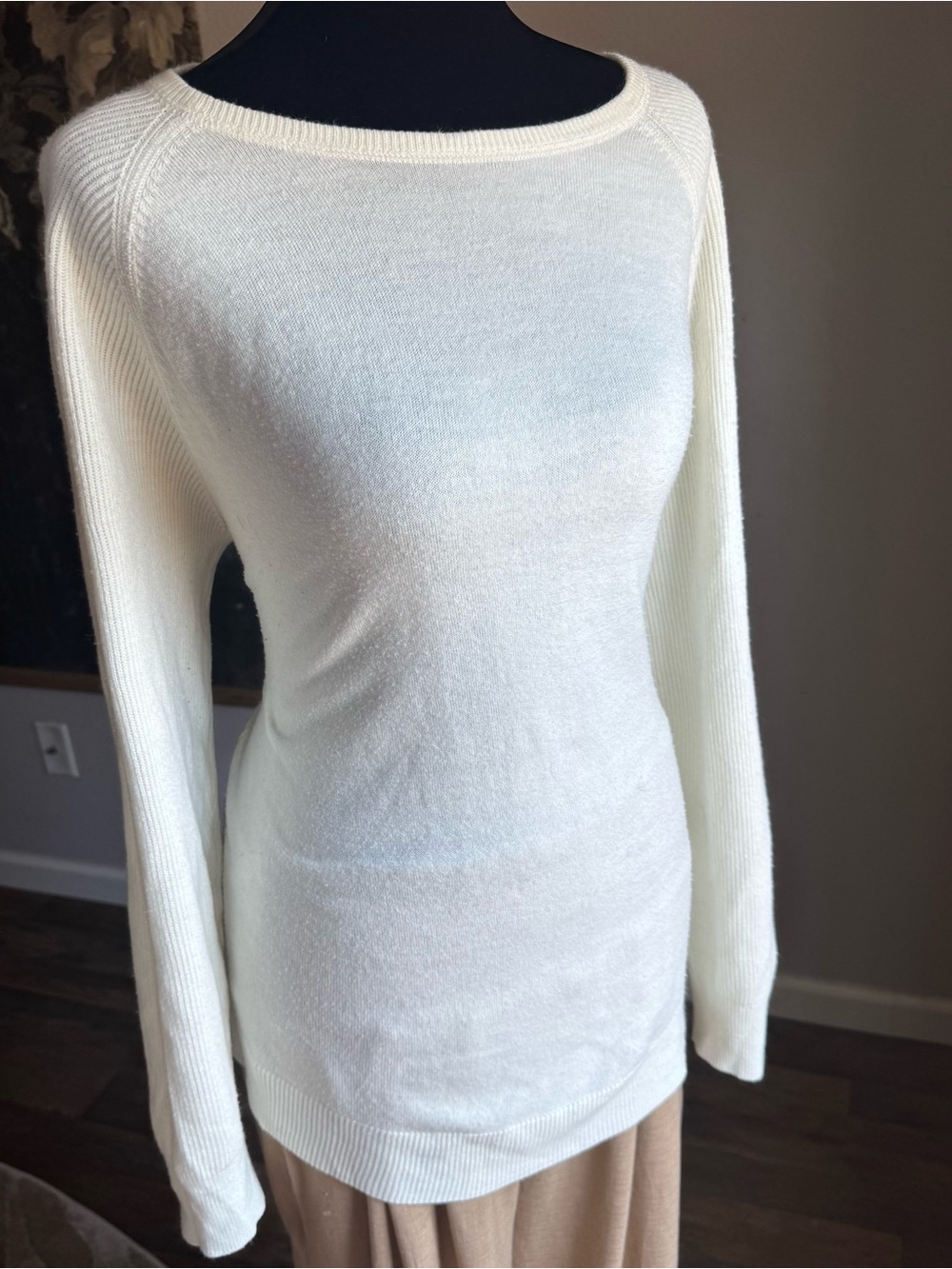 Sweet Romeo Cream Scoopneck Lightweight Sweater